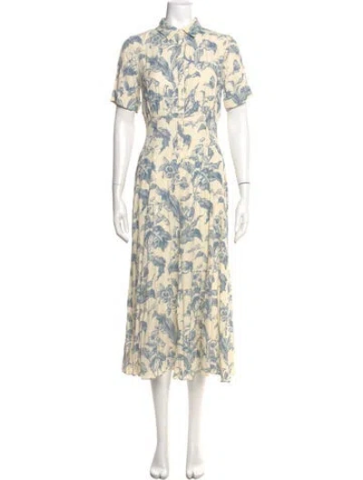 Pre-owned Sandro Printed Long Dress W/ Tags In Neutral