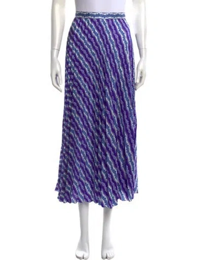 Pre-owned Sandro Printed Long Skirt W/ Tags In Purple