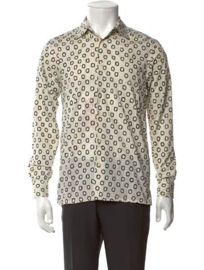 Pre-owned Sandro Printed Long Sleeve Shirt