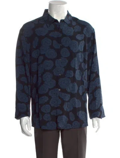 Pre-owned Sandro Printed Long Sleeve Shirt In Black