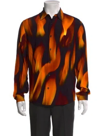 Pre-owned Sandro Printed Long Sleeve Shirt In Multi