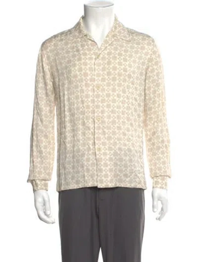 Pre-owned Sandro Printed Long Sleeve Shirt In Neutral