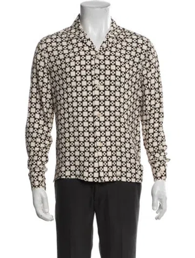 Pre-owned Sandro Printed Long Sleeve Shirt In Neutral