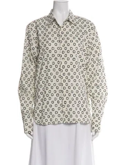 Pre-owned Sandro Printed Long Sleeve Shirt In Neutral