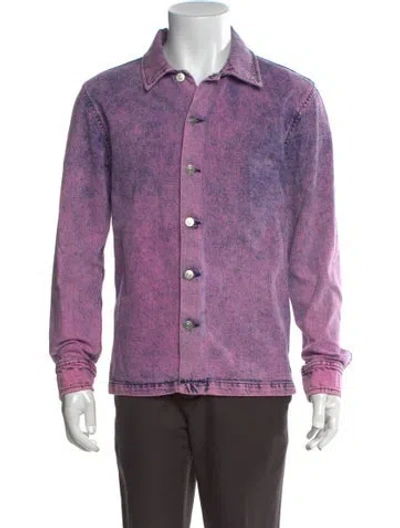 Pre-owned Sandro Printed Long Sleeve Shirt In Pink