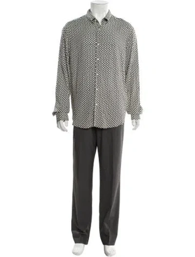 Pre-owned Sandro Printed Long Sleeve Shirt W/ Tags In Neutral