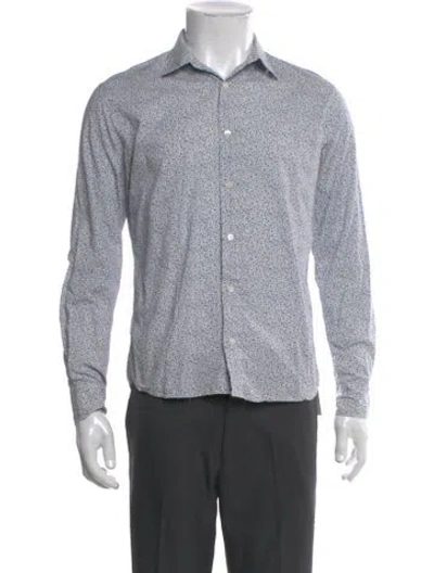 Pre-owned Sandro Printed Long Sleeve Shirt In White