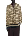 Sandro Printed Loose Fit Button Shirt In Yellow