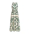 Sandro Womens Naturels Leaf-print Sleeveless Woven Maxi Dress In Green