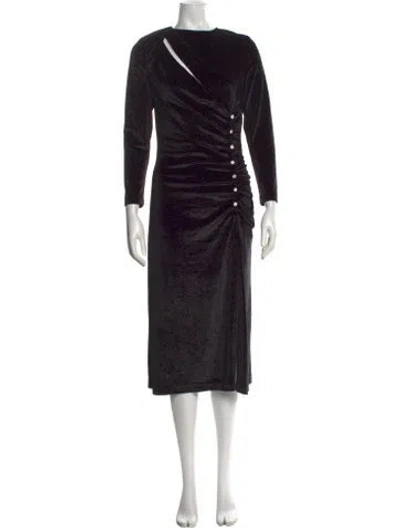 Pre-owned Sandro Printed Midi Length Dress In Black