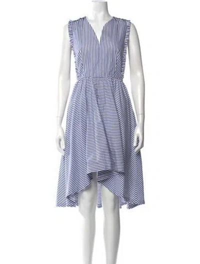 Pre-owned Sandro Printed Midi Length Dress In Blue