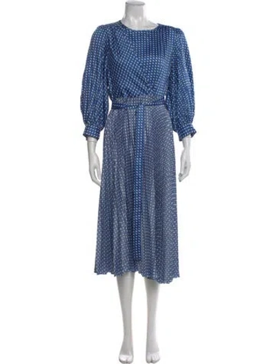 Pre-owned Sandro Printed Midi Length Dress In Blue
