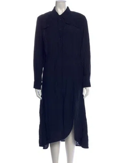 Pre-owned Sandro Printed Midi Length Dress In Blue