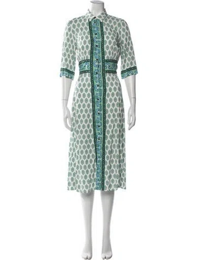 Pre-owned Sandro Printed Midi Length Dress In Multi