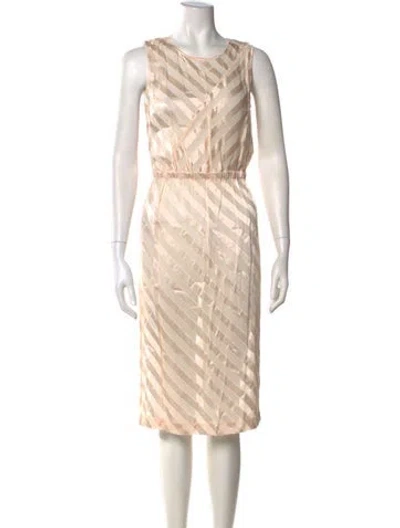 Pre-owned Sandro Printed Midi Length Dress In Neutral