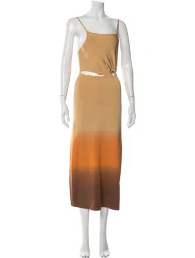 Pre-owned Sandro Printed Midi Length Dress In Neutral