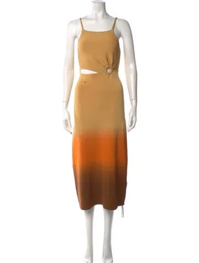 Pre-owned Sandro Printed Midi Length Dress In Neutral