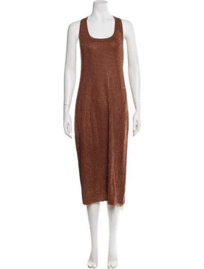 Pre-owned Sandro Printed Midi Length Dress In Red