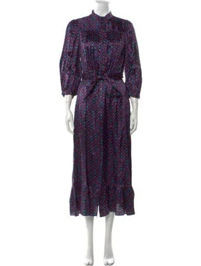 Pre-owned Sandro Printed Midi Length Dress W/ Tags In Multi