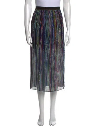 Pre-owned Sandro Printed Midi Length Skirt In Black
