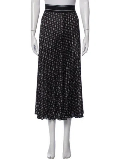 Pre-owned Sandro Printed Midi Length Skirt In Black