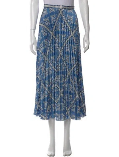 Pre-owned Sandro Printed Midi Length Skirt In Blue