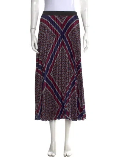 Pre-owned Sandro Printed Midi Length Skirt In Blue