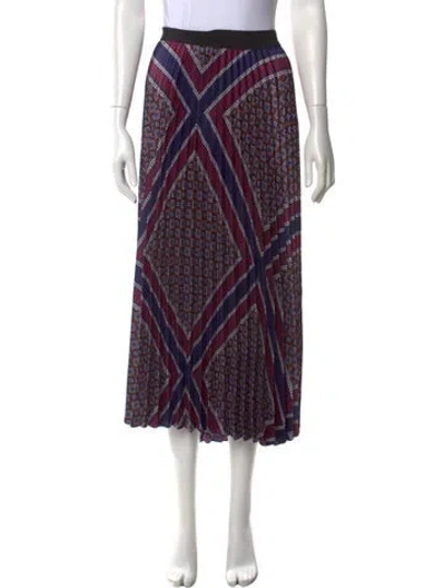 Pre-owned Sandro Printed Midi Length Skirt In Blue