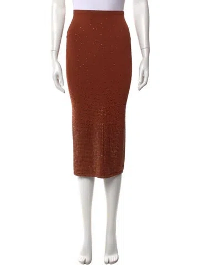 Pre-owned Sandro Printed Midi Length Skirt In Brown