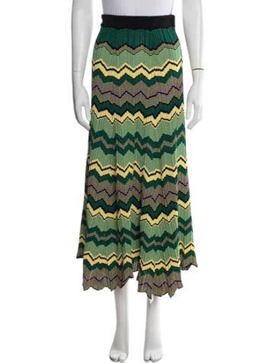 Pre-owned Sandro Printed Midi Length Skirt In Green