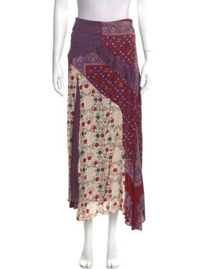 Pre-owned Sandro Printed Midi Length Skirt In Multi