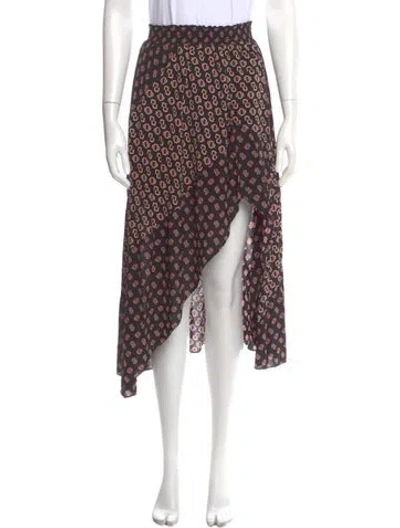 Pre-owned Sandro Printed Midi Length Skirt In Multi