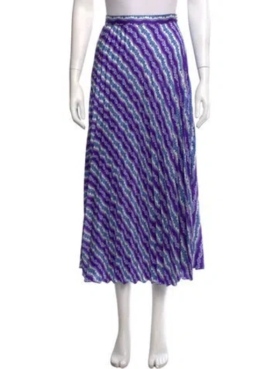 Pre-owned Sandro Printed Midi Length Skirt In Purple