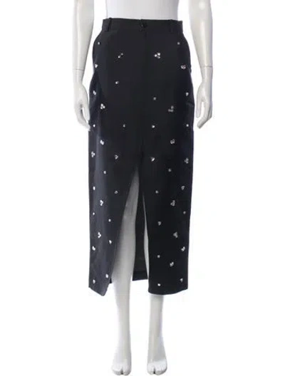 Pre-owned Sandro Printed Midi Length Skirt W/ Tags In Black