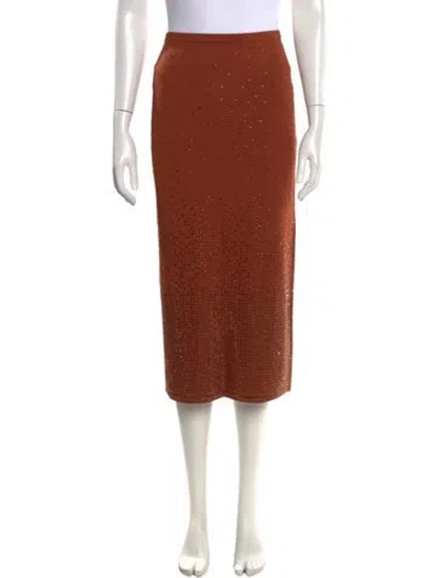 Pre-owned Sandro Printed Midi Length Skirt W/ Tags In Brown