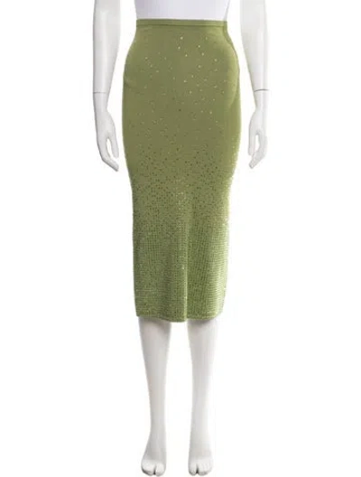 Pre-owned Sandro Printed Midi Length Skirt W/ Tags In Green