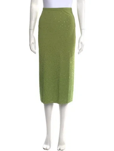 Pre-owned Sandro Printed Midi Length Skirt W/ Tags In Green