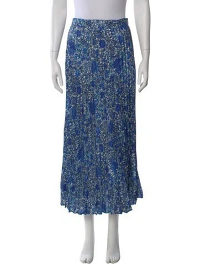 Pre-owned Sandro Printed Midi Length Skirt In White