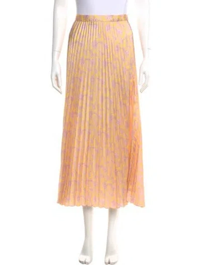 Pre-owned Sandro Printed Midi Length Skirt In Yellow