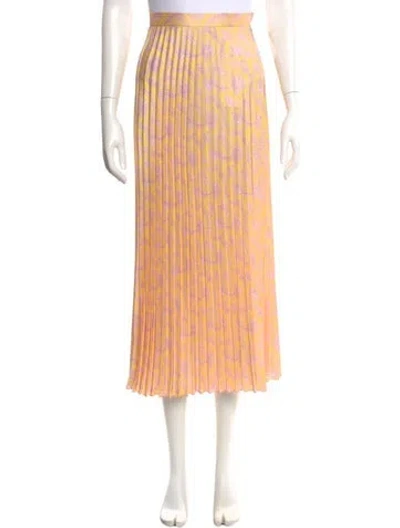 Pre-owned Sandro Printed Midi Length Skirt In Yellow