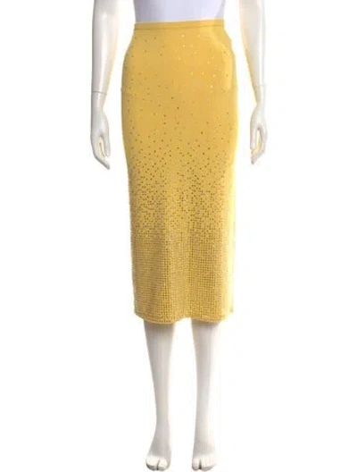 Pre-owned Sandro Printed Midi Length Skirt In Yellow