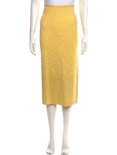 Pre-owned Sandro Printed Midi Length Skirt In Yellow