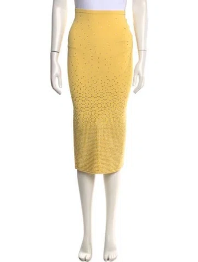 Pre-owned Sandro Printed Midi Length Skirt In Yellow
