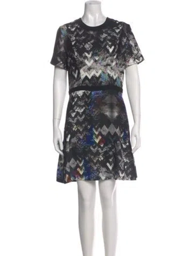 Pre-owned Sandro Printed Mini Dress In Black