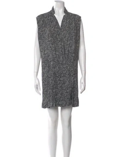 Pre-owned Sandro Printed Mini Dress In Black