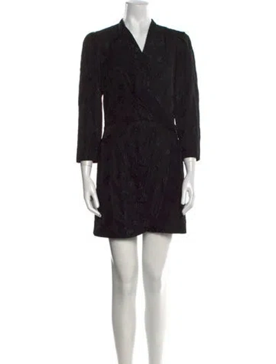 Pre-owned Sandro Printed Mini Dress In Black