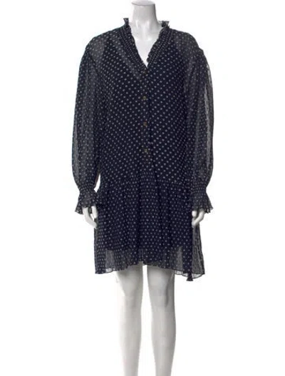 Pre-owned Sandro Printed Mini Dress In Black