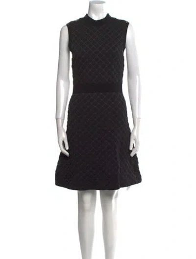 Pre-owned Sandro Printed Mini Dress In Black