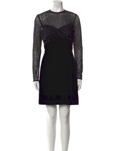 Pre-owned Sandro Printed Mini Dress In Black