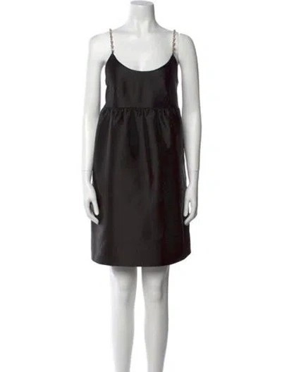 Pre-owned Sandro Printed Mini Dress In Black